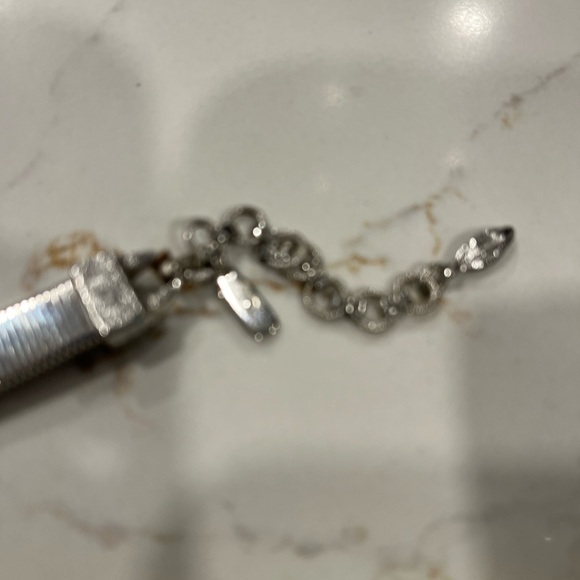 Monet Silver Herringbone Necklace - Picture 3 of 5